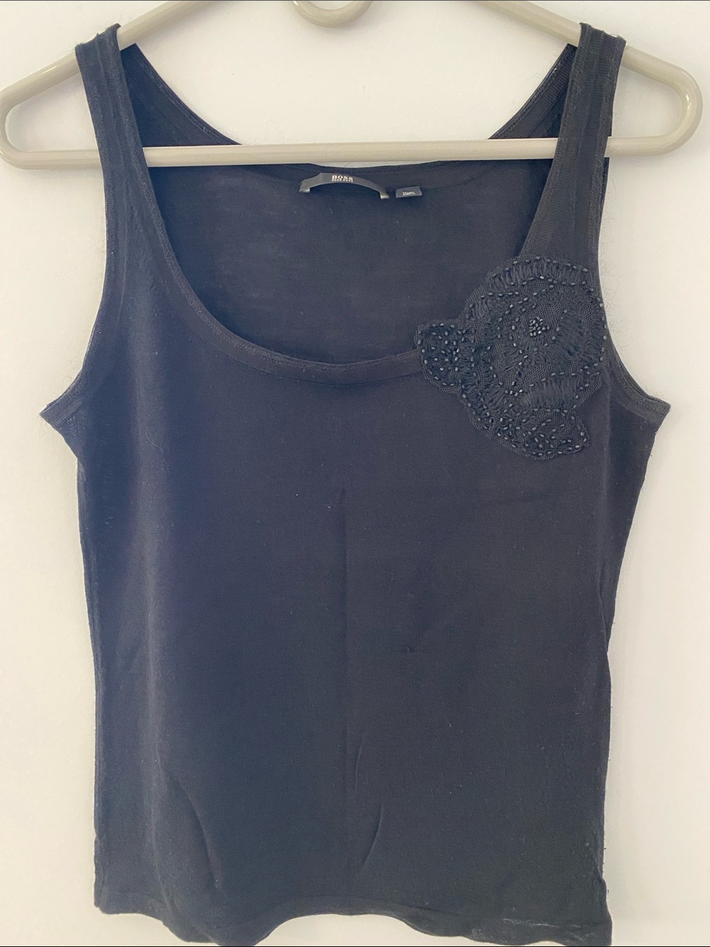 BOSS by Hugo Boss Black Beaded Featherweight Tank Sweater